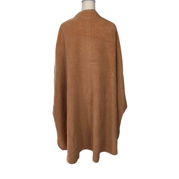 Vintage Polo Cloth By Stevens Wool Cape Coat With Leather Buttons & Trim Size L - Picture 2 of 15